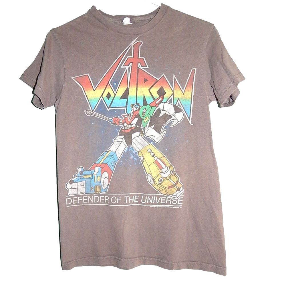Voltron Defender of the Universe adult unisex small dark gray graphic tee